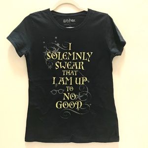 Harry Potter Graphic Tee ‘I Solemnly Swear’ Hogwarts Fan Shirt Casual Size 11/13